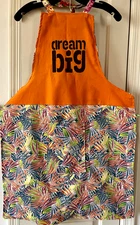 Custom Made Reversible Adult "dream BIG" BIB Apron