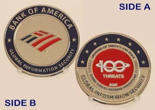 Bank of America Global Info Security 100 Threats 2021 Challenge Coin #3