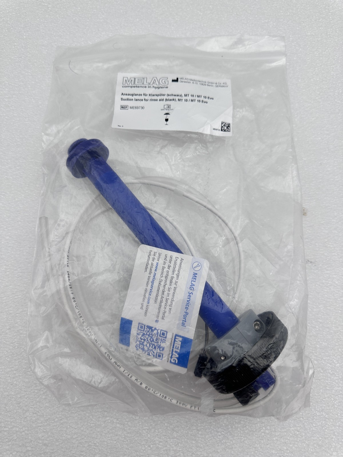 Lance de rinçage MT 10 Evo MELAG ME69730 en acier inoxydable robuste