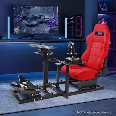 Supllueer Flight Simulator Cockpit & Suede Seat Fit for Logitech G29 G920 X52