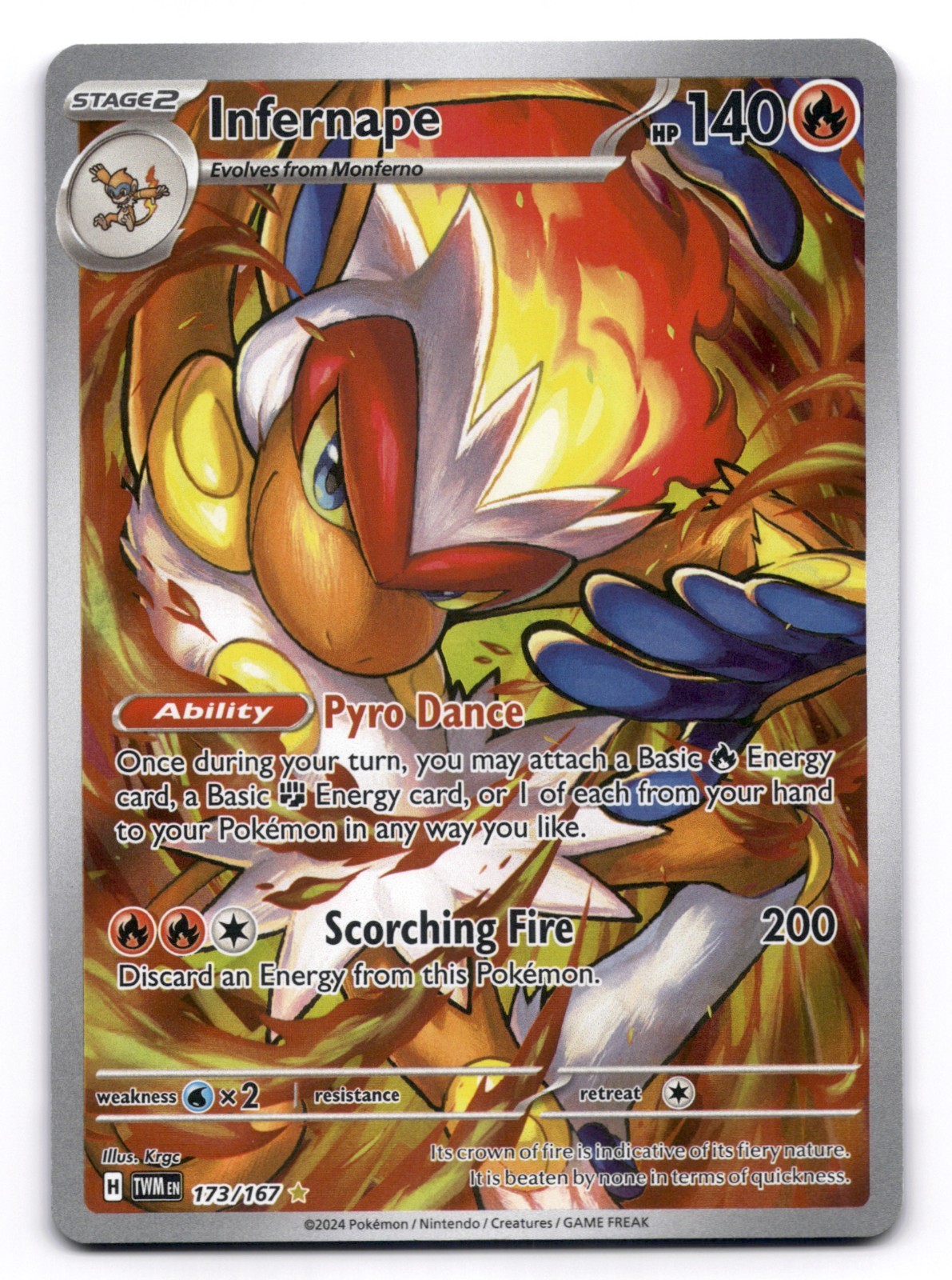 Infernape NM IR 173/167 Twilight Masquerade Pokémon TCG Holo