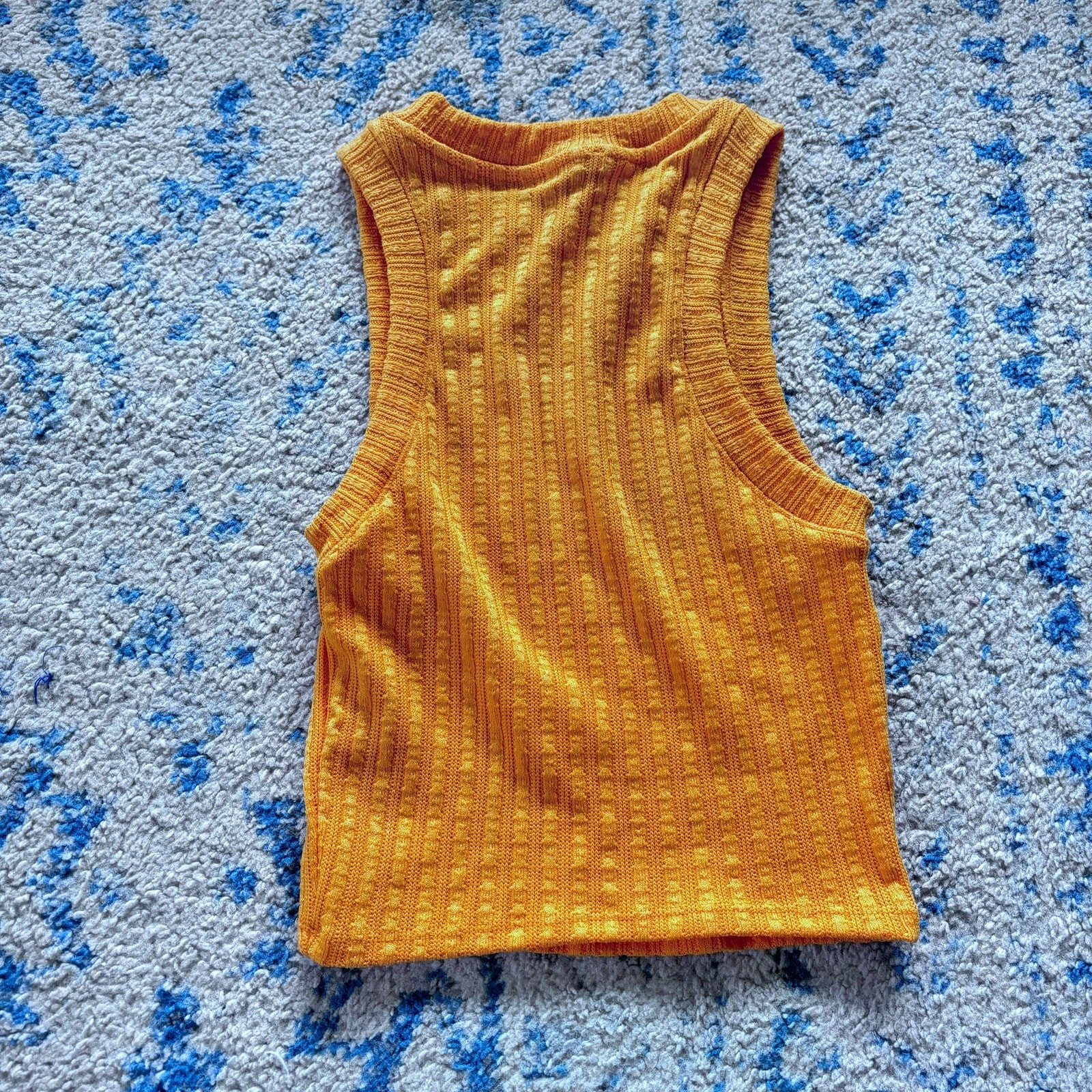 Zara Women's Size Small Crop Top Tank Orange thumbnail 4