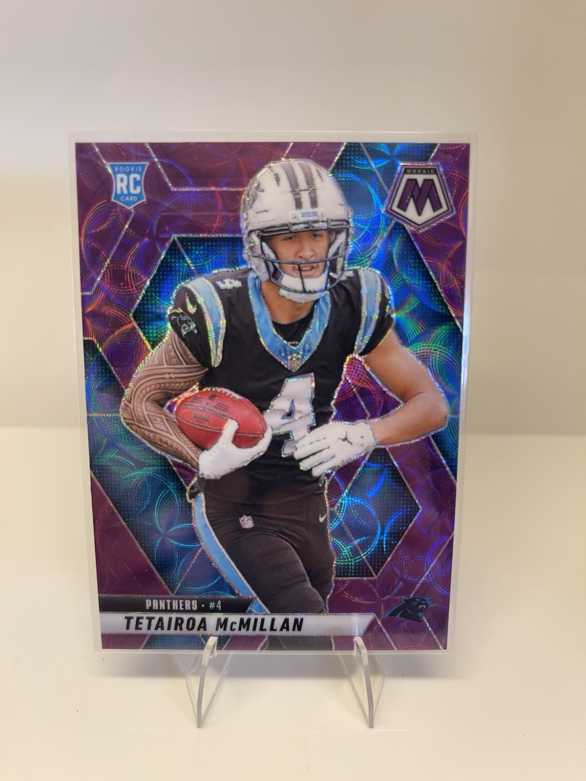 2025 Panini Mosaic Football Tetairoa Mcmillan (RC) Purple Scope Prizm (#309)