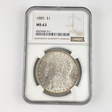 United States 1885 Silver Morgan Dollar Coin NGC Graded MS 63 MS63