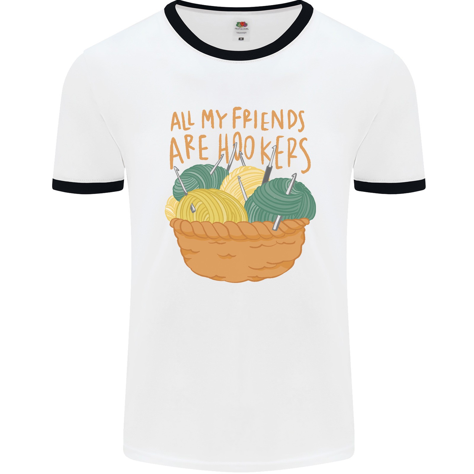 Camiseta Ringer Para Hombre De Ganchillo Divertida De Friends
