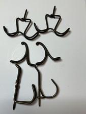 Vintage Wire Cast Iron Wall Coat Hat Hooks Mixed Lot Brown Rustic Hardware
