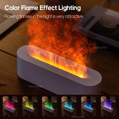 Ätherisches Öl Aroma Diffusor Flamme Luftbefeuchter Ultraschall Nebel Diffusor RGB LT