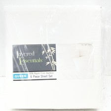 Layered Essentials 100 Rayon from Bamboo 6-piece Sheet Set Queen White