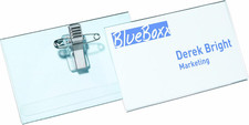 Name Badge 54 X 90 Mm with Combi Clip Transparent - Pack of 50 Badges - Includes