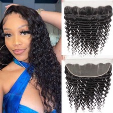 Doris Beauty 13x4 Lace Frontal Closure 20" Deep Wave Brazilian Hair Natural
