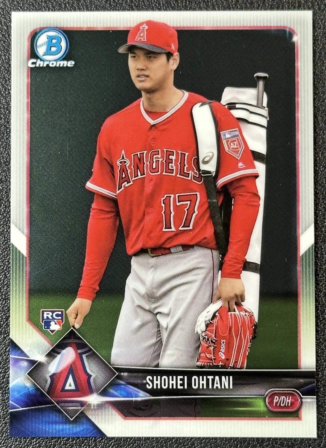 SHOHEI OHTANI 2018 BOWMAN CHROME 1 ROOKIE RC CARRYING EQUIPMENT BAG SP VARIATION