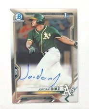 2021 Bowman Chrome Auto #CPA-JDI Jordan Diaz RC (ATHLETICS) !