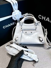 Auth Balenciaga Neo Classic City Mini White C...