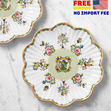 Famille Rose Scalloped Salad Plates, Set of 4