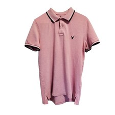 American Eagle Mens Core Flex Classic Fit Polo Shirt Pink Short Sleeve Medium