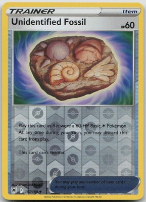 Unidentified Fossil Reverse Holo Uncommon SWSH10: Astral Radiance 157/189 NM