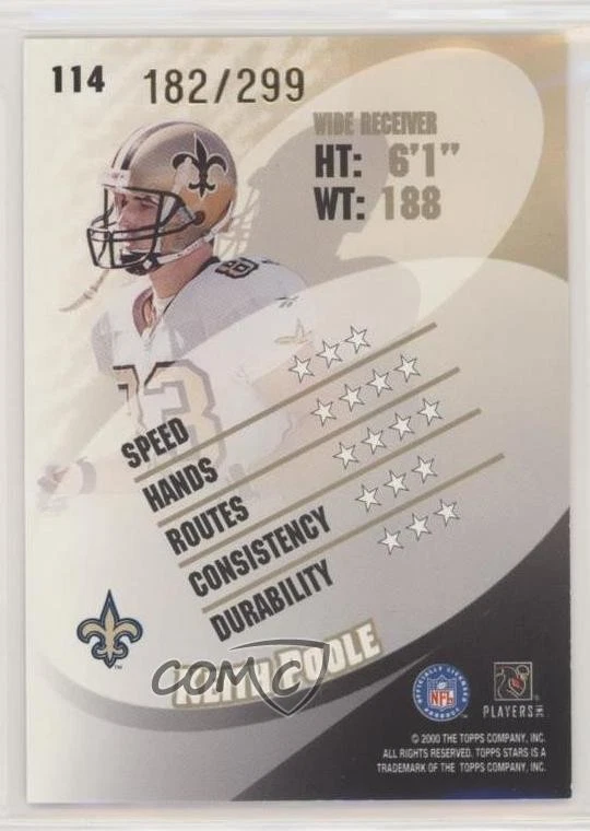 2000 Topps Stars Green /299 Keith Poole #114 - Image 2 of 2