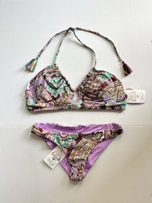Floral Paisley Print Bikini Set Becca Vanessa Twist Banded Halter 270688 Beach