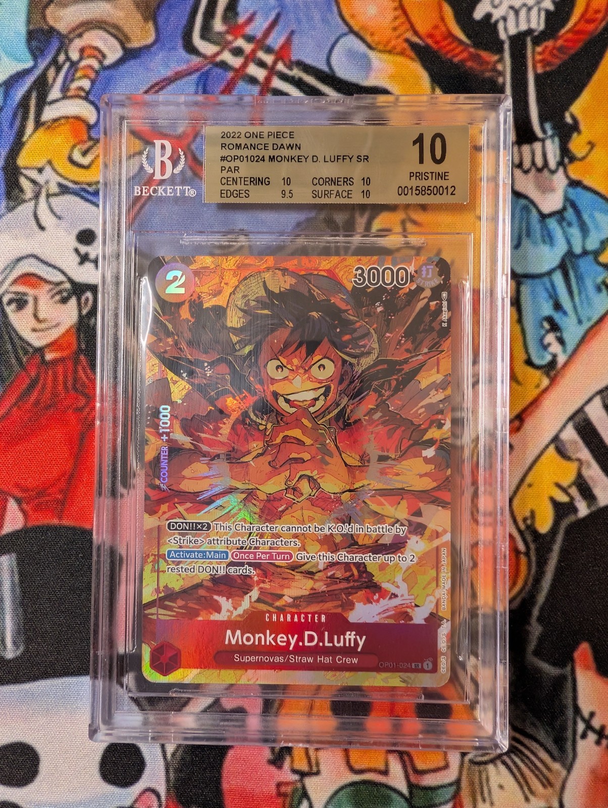 BGS Pristine 10 Monkey D. Luffy Parallel OP01-024 SR, Romance Dawn, One piece