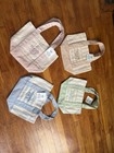 Trader Joe's Striped Mini Canvas Tote Bag Multicolor 13x6x10 set of 4 — photo 6