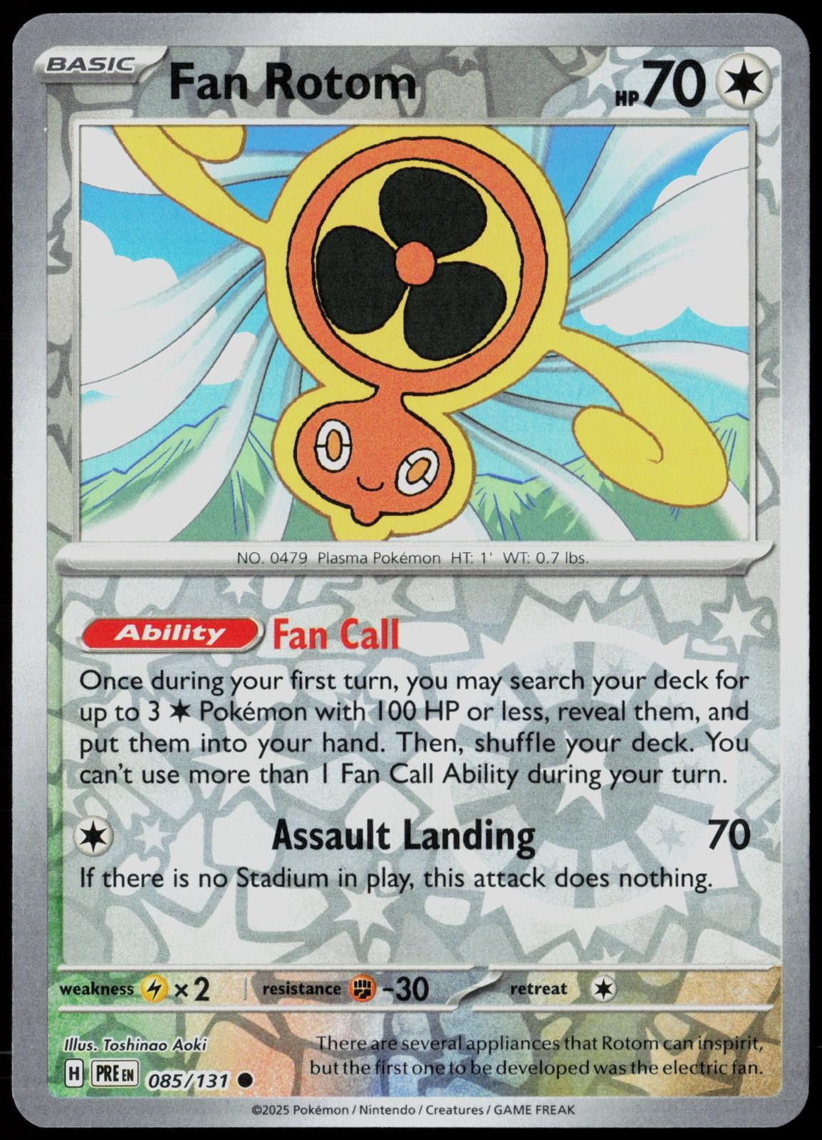 Fan Rotom 085/131 Common Prismatic Evolutions Pokemon Card Reverse Holo NM