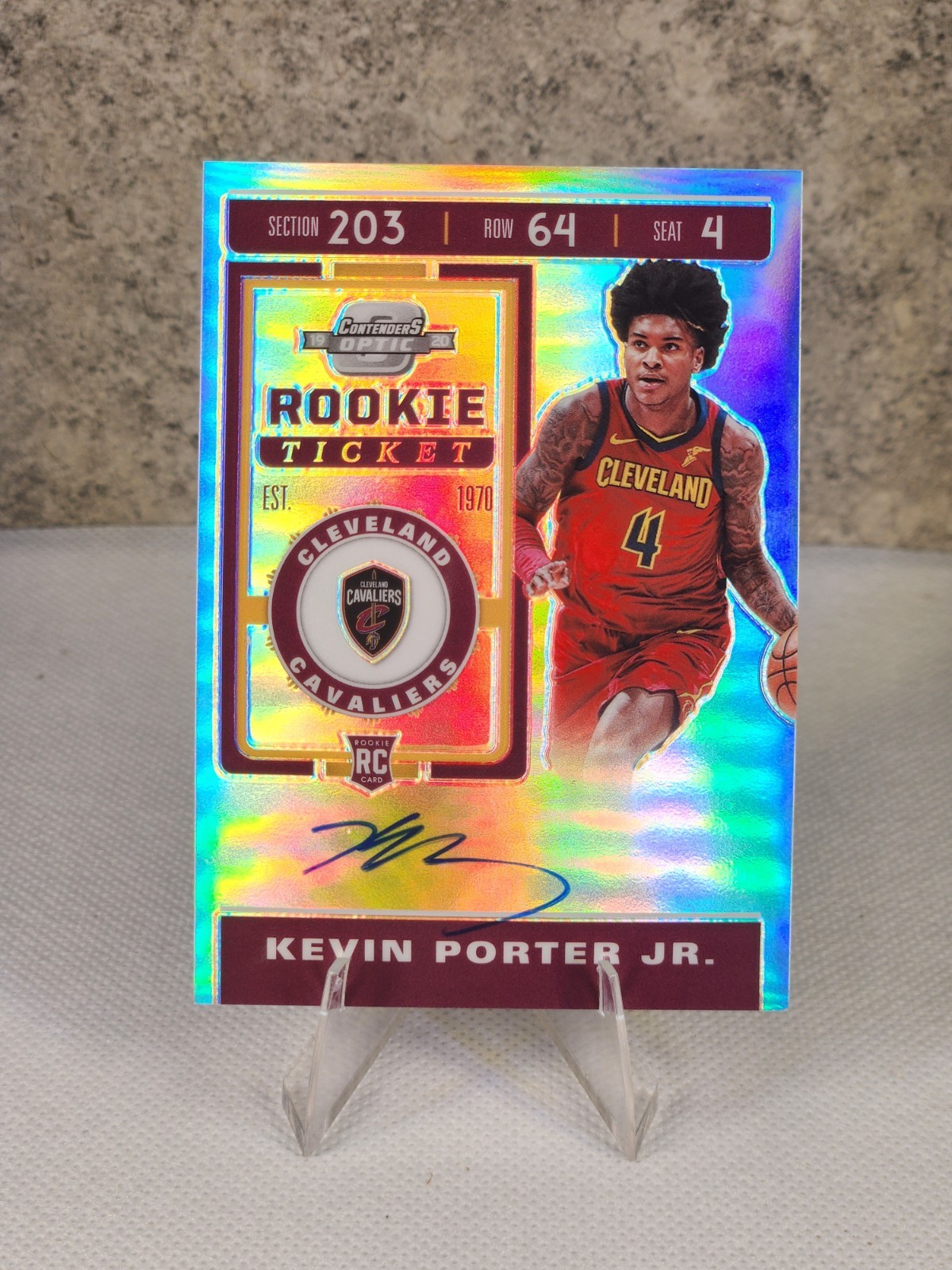 2019-20 Panini Contenders Optic Rookie Ticket Kevin Porter Jr. Auto Silver #127