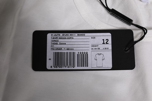 DOLCE & GABBANA Kids T-shirt White Cotton Crew Neck Short Sleeve s.Tag 12 100usd - Picture 4 of 5