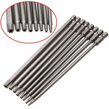 Juego de brocas de destornillador de seguridad Torx magnético T8-T40 vástago hexagonal de 150 mm de largo 8 piezas 1/4"
