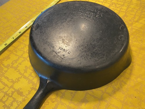 VINTAGE WAGNER WARE SIDNEY O #8 Cast Iron Fry Pan Skillet 1058 C - Picture 5 of 10