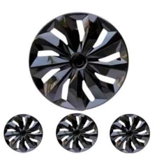 15" Set of 4 Black Wheel Covers Snap On Full Hub Caps fit R15 Tire & Steel Rim