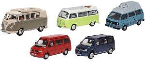 Oxford Diecast 76SET67 5 Piece Camper Set T1 T2 T3 T4 T5 OO Gauge