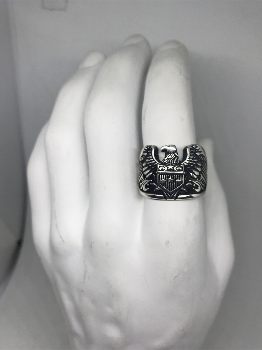 925 Sterling Silver Flying Eagle Ring Size 13-12-11. | eBay