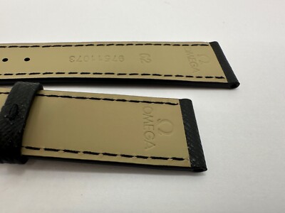 OMEGA 純正レザーストラップ　19㎜ ORIGINAL Omega 19mm x 16mm Black Leather Band Strap NEW 97511073
