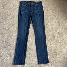SPANX by Sara Blakely Jeans Womens 27 Blue Dark Wash The Slim-X Straight Stretch