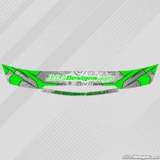 JakeDesigns HELMET VISOR STICKERS/STRIPS - Fluorescent Green & Silver Chrome