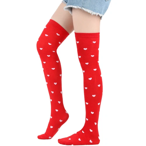 Nuevo Mujeres Sobre las Rodillas Extra Largo Muslo Alto Corazón Labios Fiesta Calcetines Amor Calcetines - Imagen 5 de 40