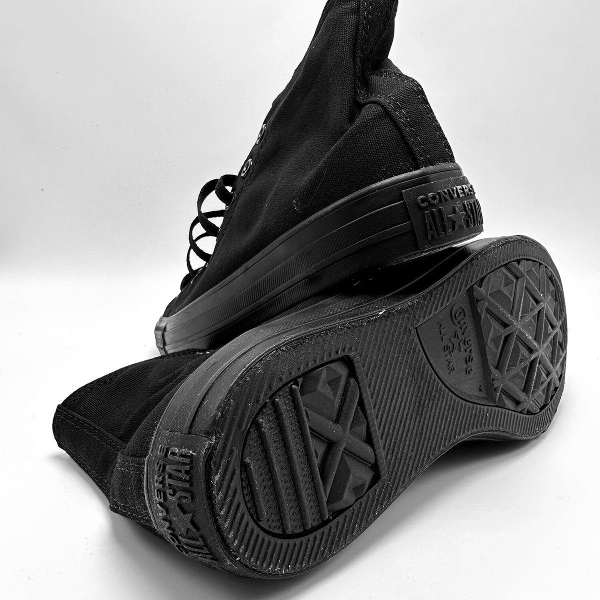 COLONISTA CONPE10 BLACK 黒 ブラック Grained Black Faux Leather Boots With Zipper Closure | Polar