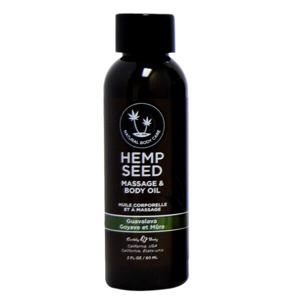 Earthly Body Hemp Seed Scented Massage and Body Oil 2oz Guavalava ⋆