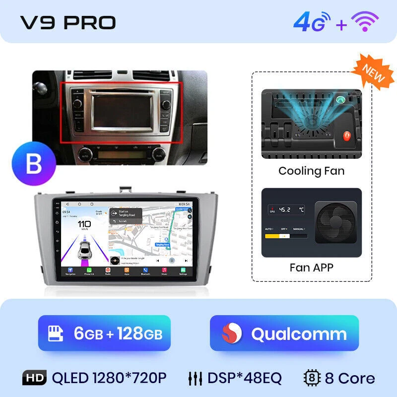 6+128G Autoradio Android 13 Für Toyota Avensis T27 2008-2015 Carplay GPS Navi BT - Bild 4 von 4