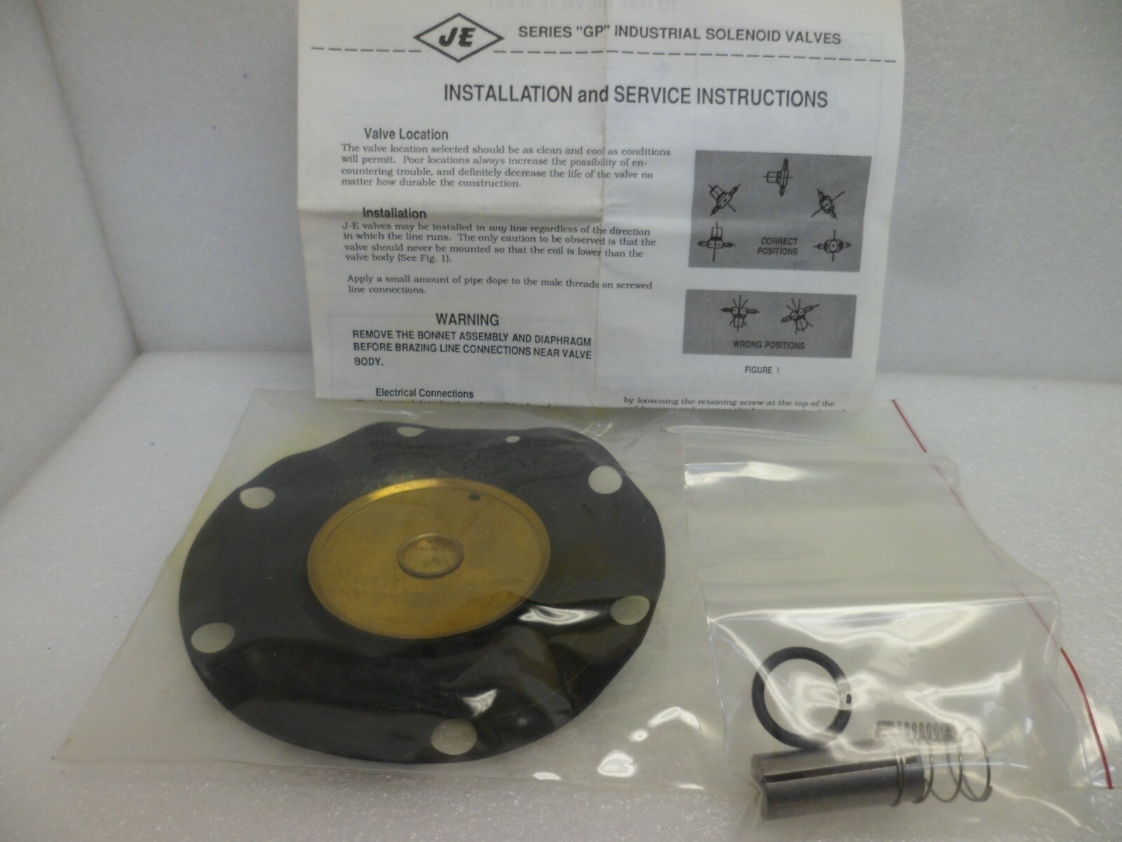 PARKER HANNIFIN JE 76739 REBUILD KIT FOR GP12 SOLENOID VALVE N.O.S. Free ship