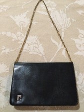 Black Snakeskin VINTAGE HANDBAG/PURSE Saks Fifth Avenue FRANCE