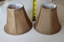 Set 2 Gold Chandelier Shades 5" Bronze Clip On Lamp 