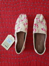 TOMS Alpargata Flamingo Signed DELORGE Shoes Size W5