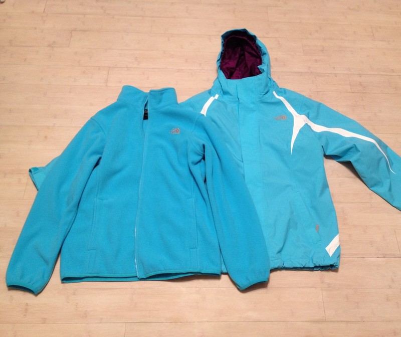 The North Face Kids Girls Waterproof Jacket Fleece XL 18 Hyvent 2-in-1 Hooded