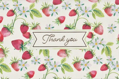 Strawberry Blank Note Card Floral Flower Blank Note Greeting Card