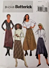 Butterick 4348 Misses Skirt Sewing Pattern - Shaped Hemline 4 Styles 6-8-10-12
