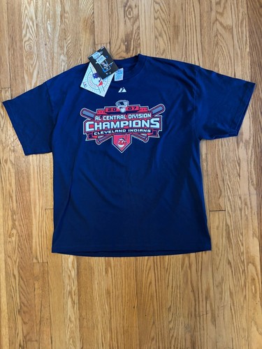 Cleveland Indians 2007 Division Champions Delta Majestic T-Shirt (Adult Large) - Picture 2 of 8