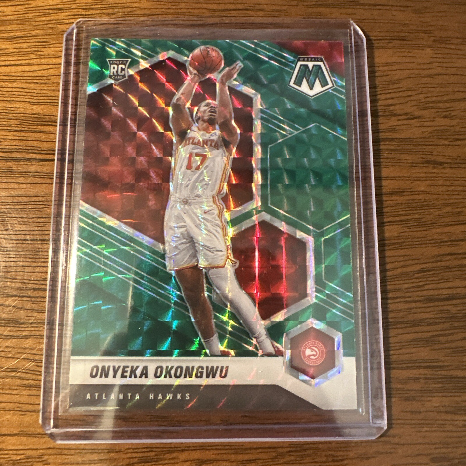 Onyeka Okongwu Rookie 2020-21 Panini Mosaic Green Prizm #225 RC Atlanta Hawks