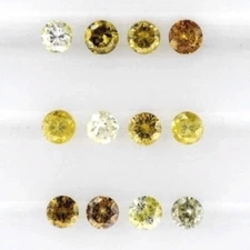YELLOW DIAMOND 1.30 MM ROUND CUT ALL NATURAL SOLD PER STONE F-2784
