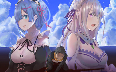 Anime girls 2d art rezero kara hajimeru isekai seikatsu CCG Gaming Mat Desk